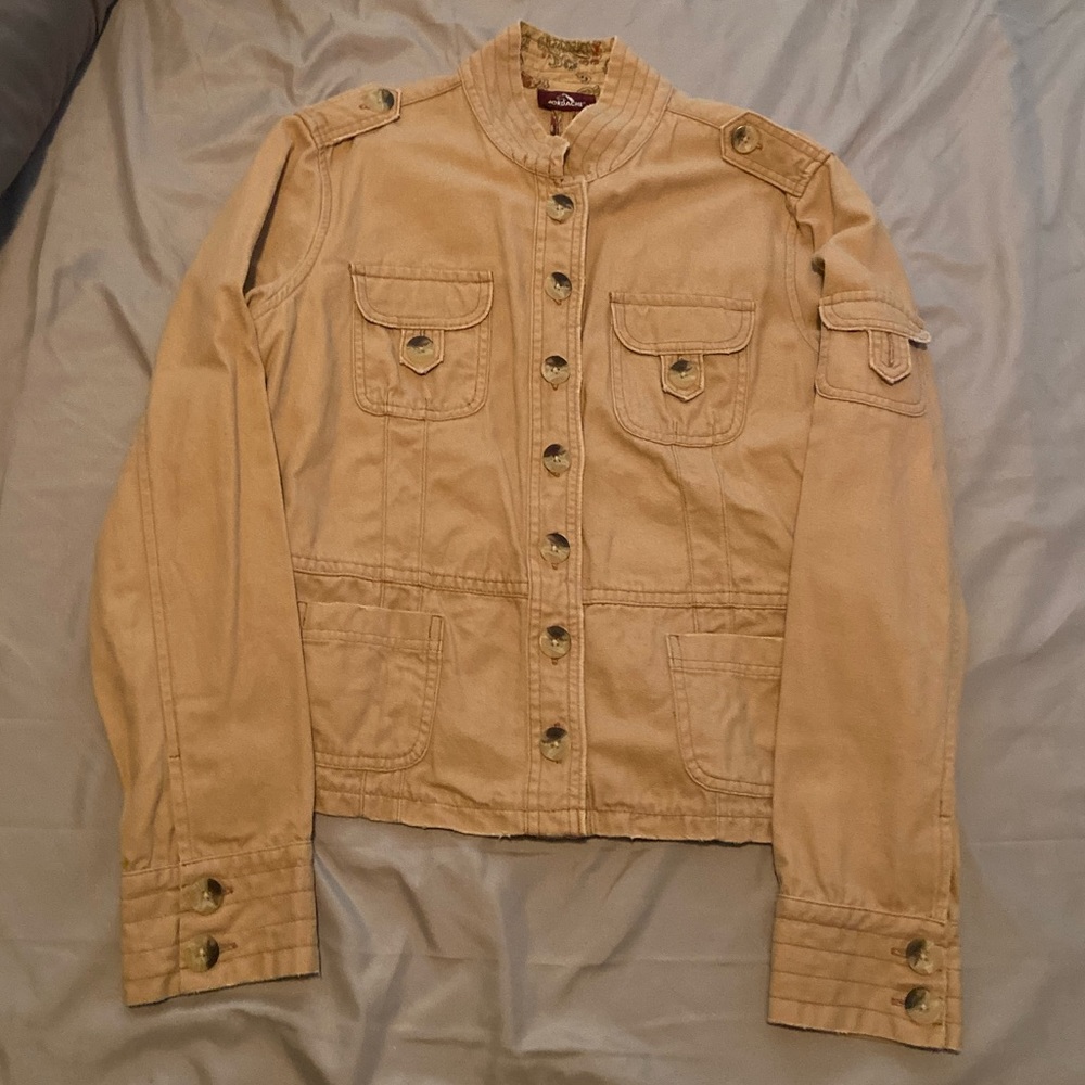 Jordache Tan Vintage Military Jacket